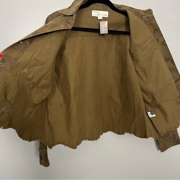 NWT Vintage Havana Military Style Camo Jacket Green Women’s Medium - Picture 8 of 15